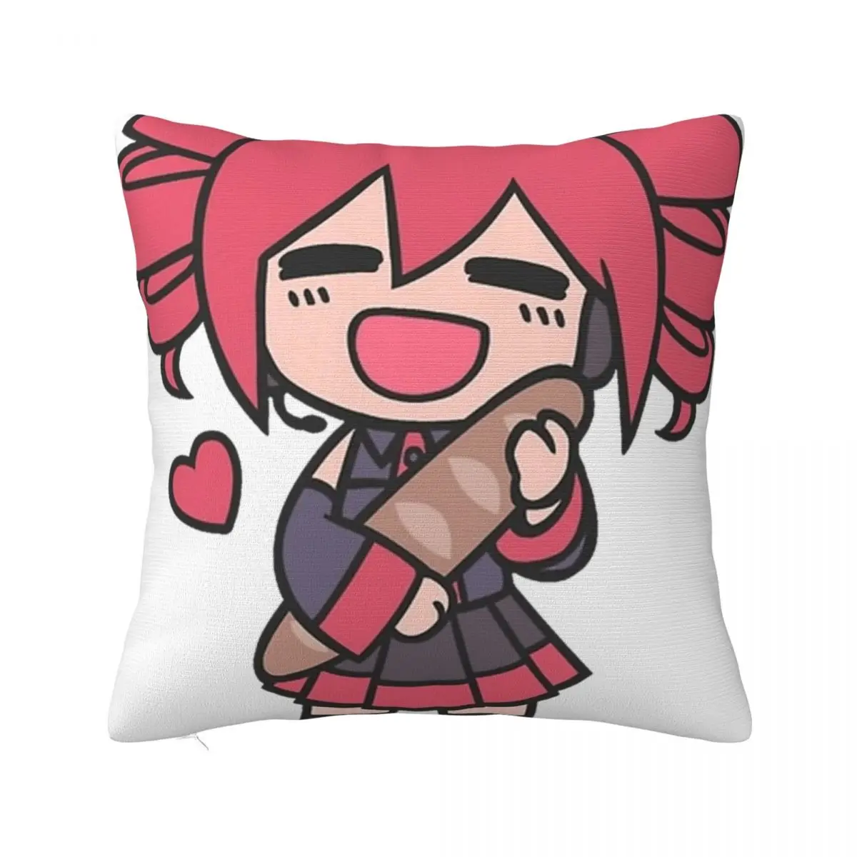 Kasane Teto Loves Bread Chibi Pillowcase Polyester Cushion Cover Decorations Pillow Case Cover Home Square 18'