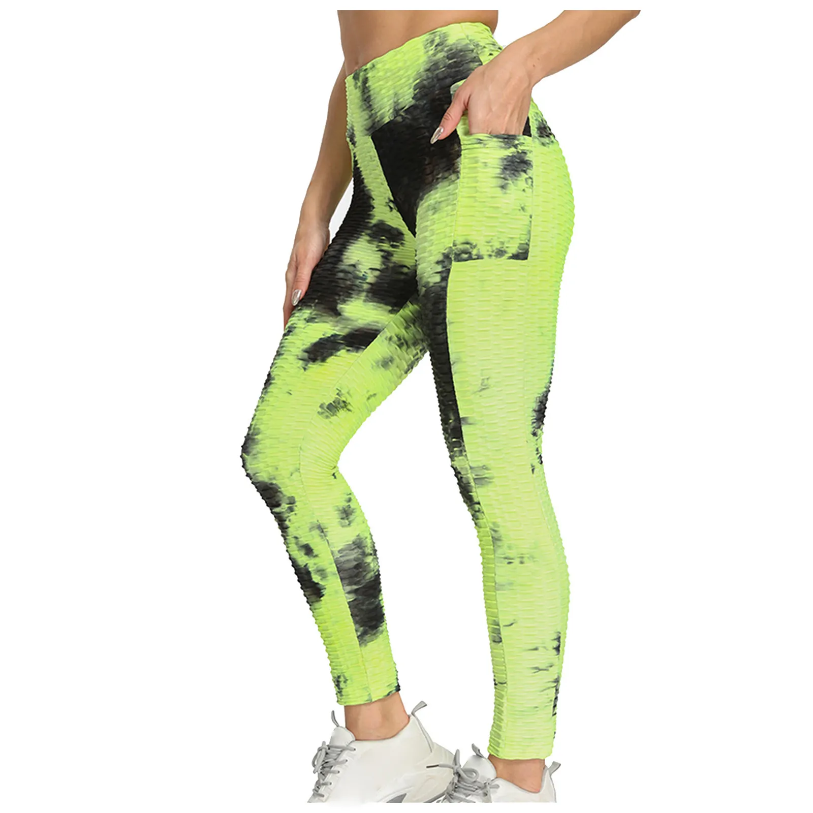 

colorful Tie-dye pants high waist slimming leggings lift up butt Bubble Yoga Pants workout running cycling dry quickly sportwear