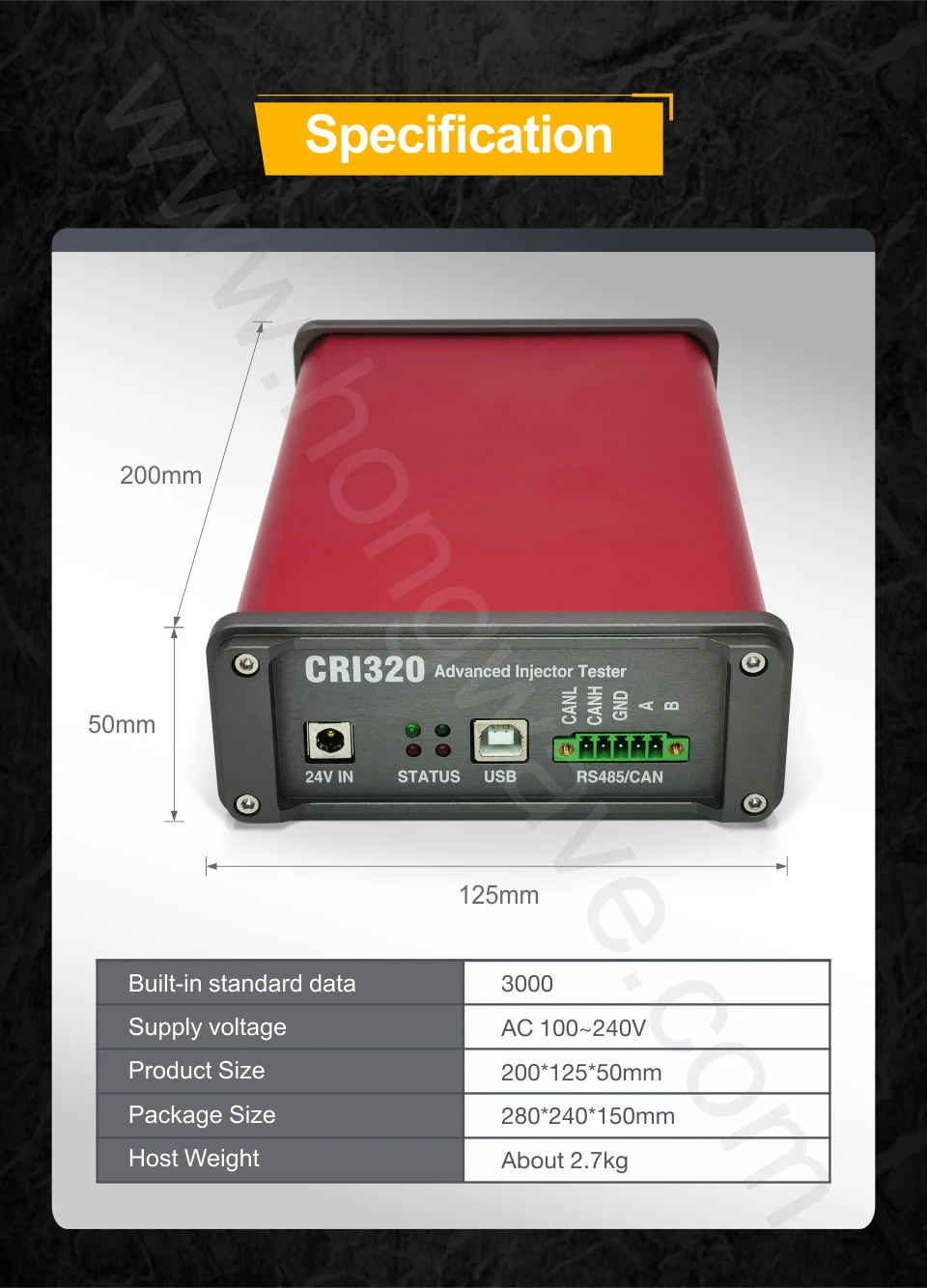 Hw320i CRDI Common Rail Injector Pump Tester For Bosch Denso Cat Portable Fuel Tester Eui Eup RLC Test With 3000 Injector Data