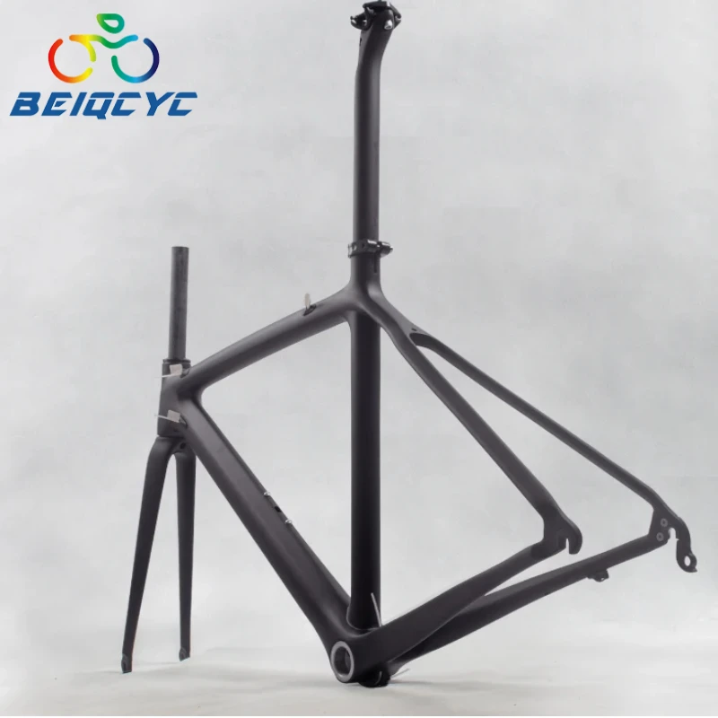 700c Durable and lightweight T1000 Carbon road bike frame Di2 And Mechanical Both   V-Brake Max 23C endurance road bike frame