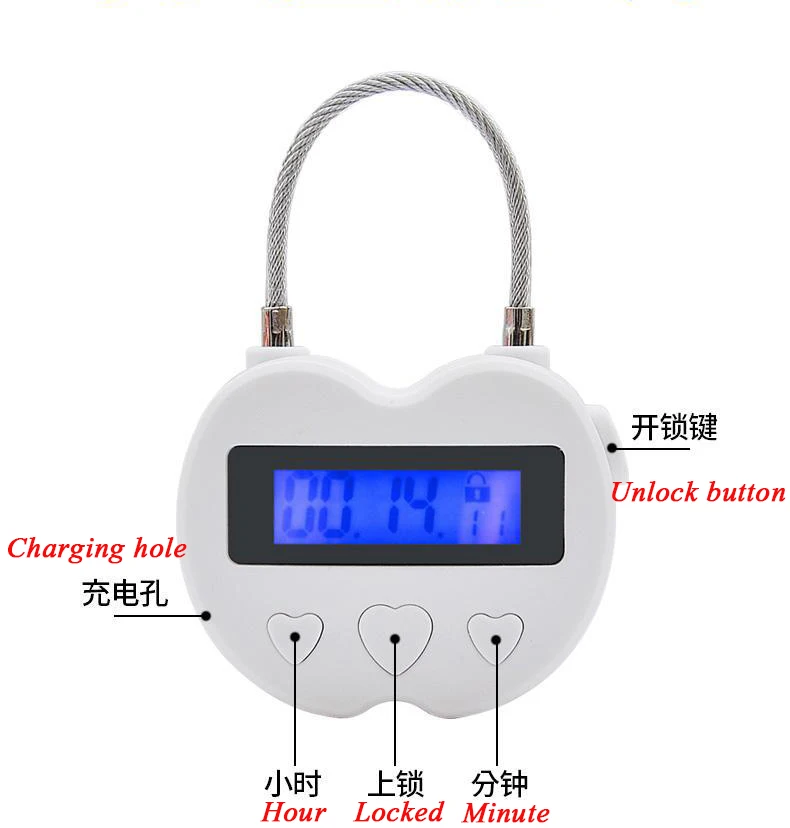 BDSM USB Digital Time Lock Open Mouth Spider Gag Bondage Restraints Electronic Timer Switch Erotic Accessories for Adult Game