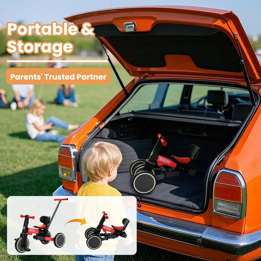 5-in-1 Tricycle for Toddlers 18 Months to 5 Years, Kids Bike with Upgraded Pedals, Parent Push Handle, Balance Bike & Easy Assem