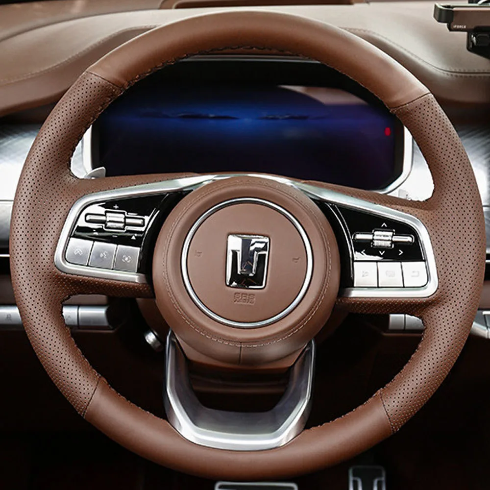 For GWM Tank 700 2026 Hand Stitched Steering Wheel Cover Ultra Thin Breathable Grip Interior Decorative Modification Accessories