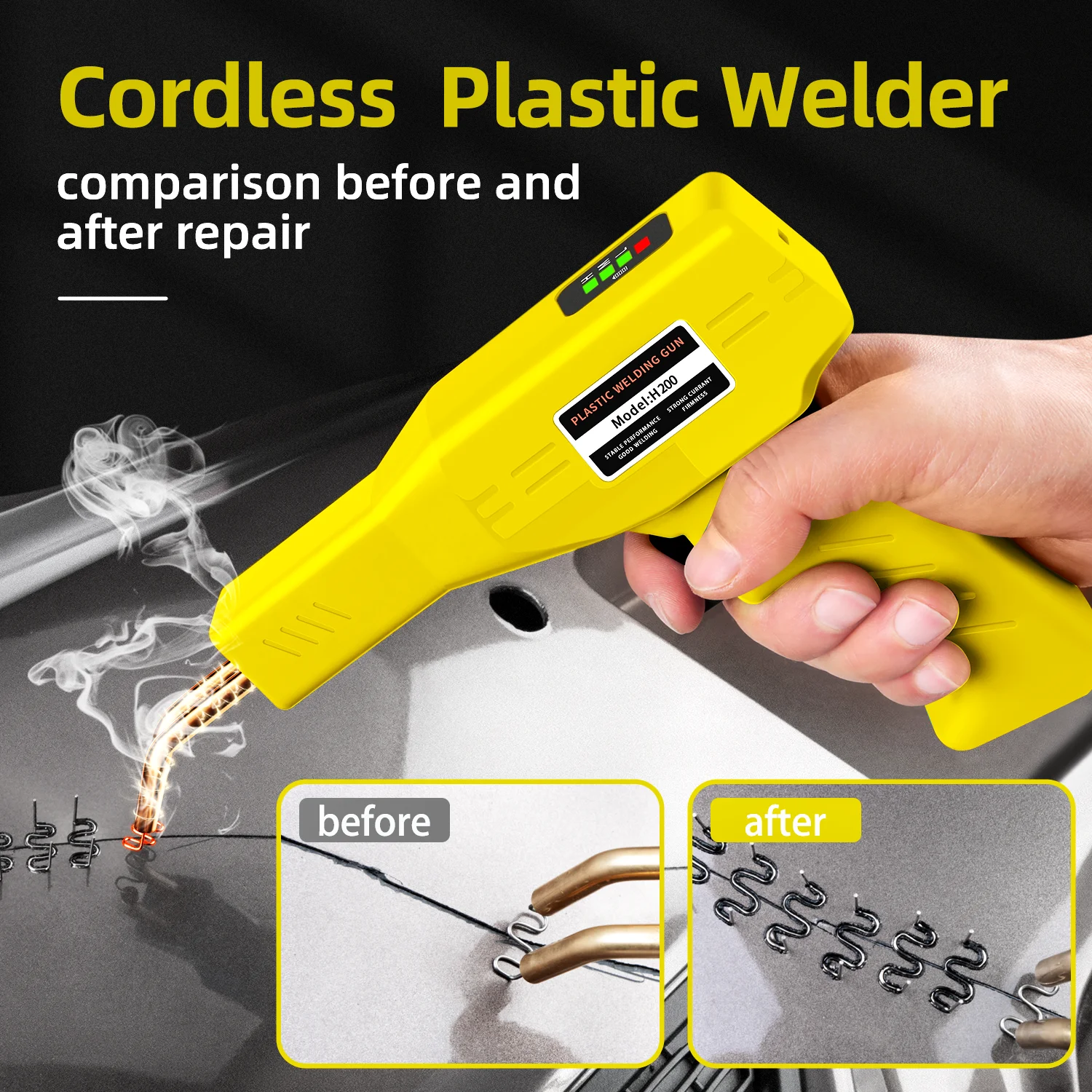 200w wireless car bumper repair plastica crack repair saldatura artefatto saldatura nail planting hot melt plastic welding machine