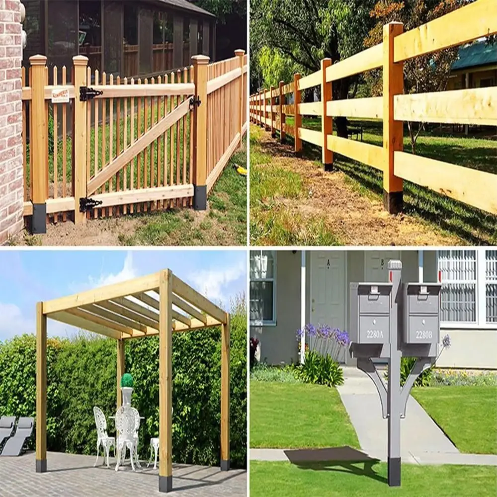 Adjustable Post Protector Kit Rust Proof Metal Post Bracket Heavy Duty Scratch Resistant Post Cover Deck Railing
