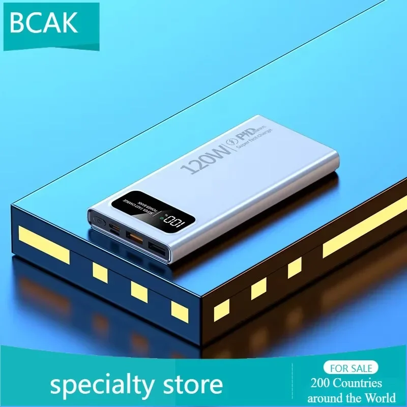 BCAK Brand Store New 120W Power Bank 20000mAh Super Fast Charging Large Capacity Mobile Power Supply Outdoor