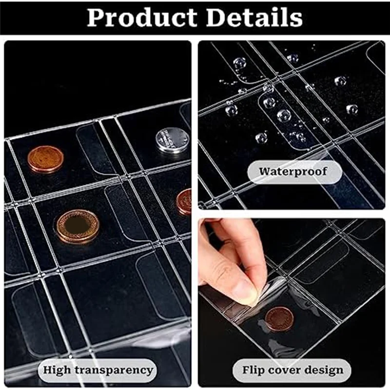 A42Z-10 Pocket Coin Collecting Pages With 9 Holes For Coin Album Collecting Sleeves For Most Coin Stamp Etc