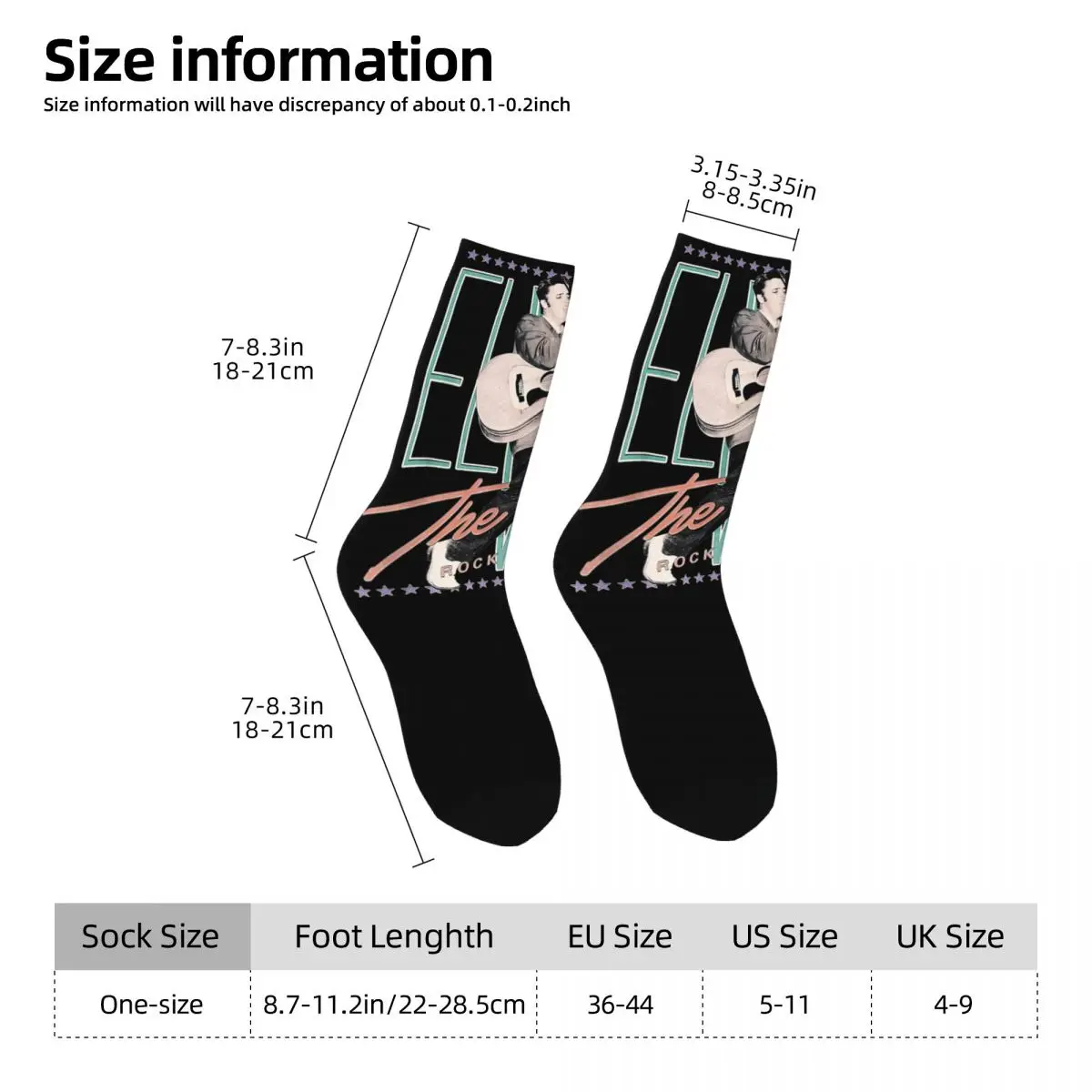 E-Elvis Socks The King Retro Stockings Spring Anti Sweat Men Socks Quality Design Skateboard Socks