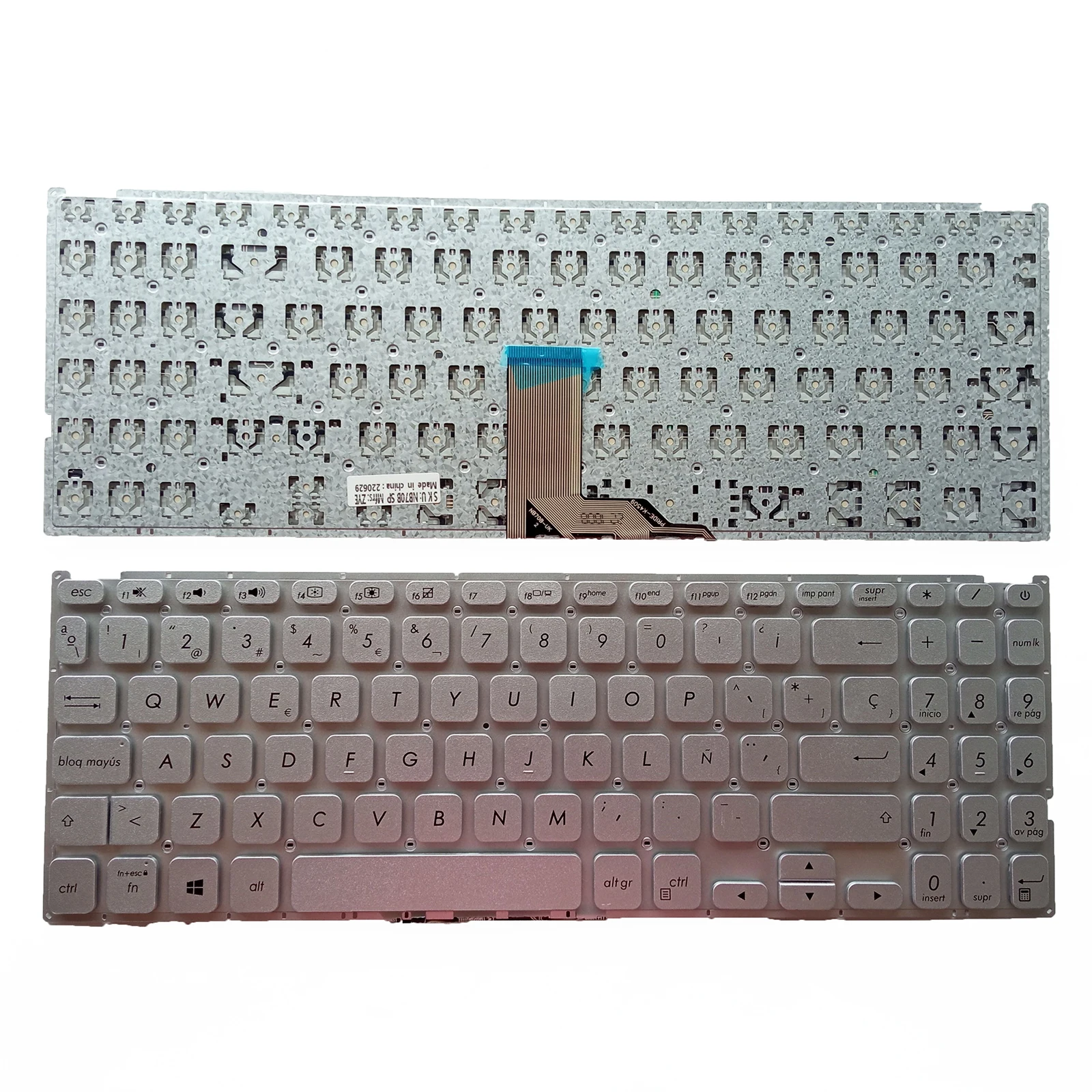 for Asus Vivobook X512 X512FA X512DA X512UA X512UB Backlit Keyboard SP silver