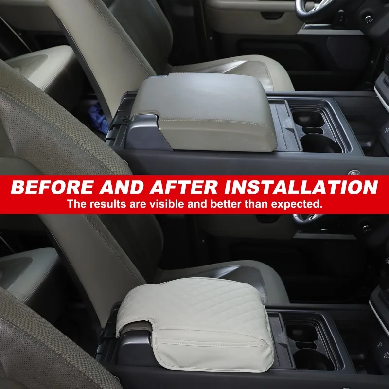 

Gray Leather Center Console Armrest Cover Protective Sleeve For Land Rover Defender 2020-2025+ Car Interior Accessories