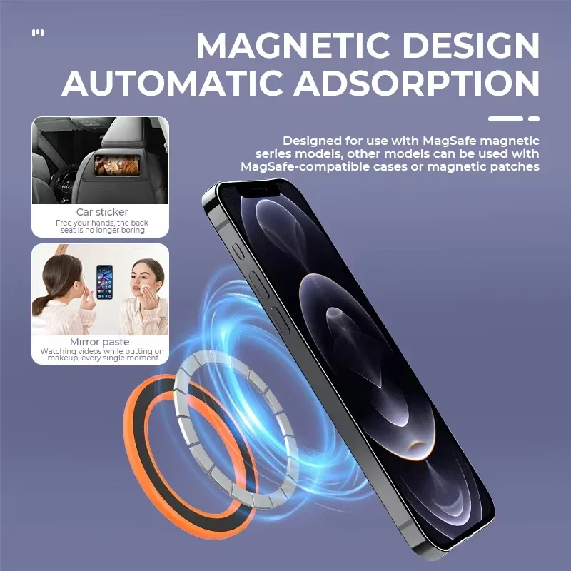 

For Magsafe Strong Magnetic Ring Phone Holder Stands Adhesive Magnet Wall Cell Phone Mount Car Dashboard Mount For IPhone 15 New