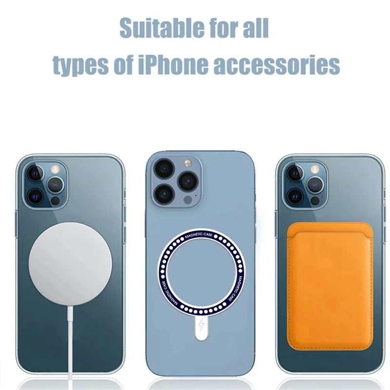 Wireless Charging Magnetic Sticker Rings For iPhone 15 14 13 12 Pro Max For Magsafe Magnet Sheet Car Holder Magnetic Patch