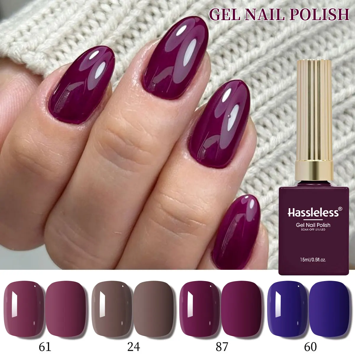 

4 Colors 15ml New Popular Nail Gel Semi Permanent Nail Art Soaking UV LED Nail Salon DIY Nail Salon Gel