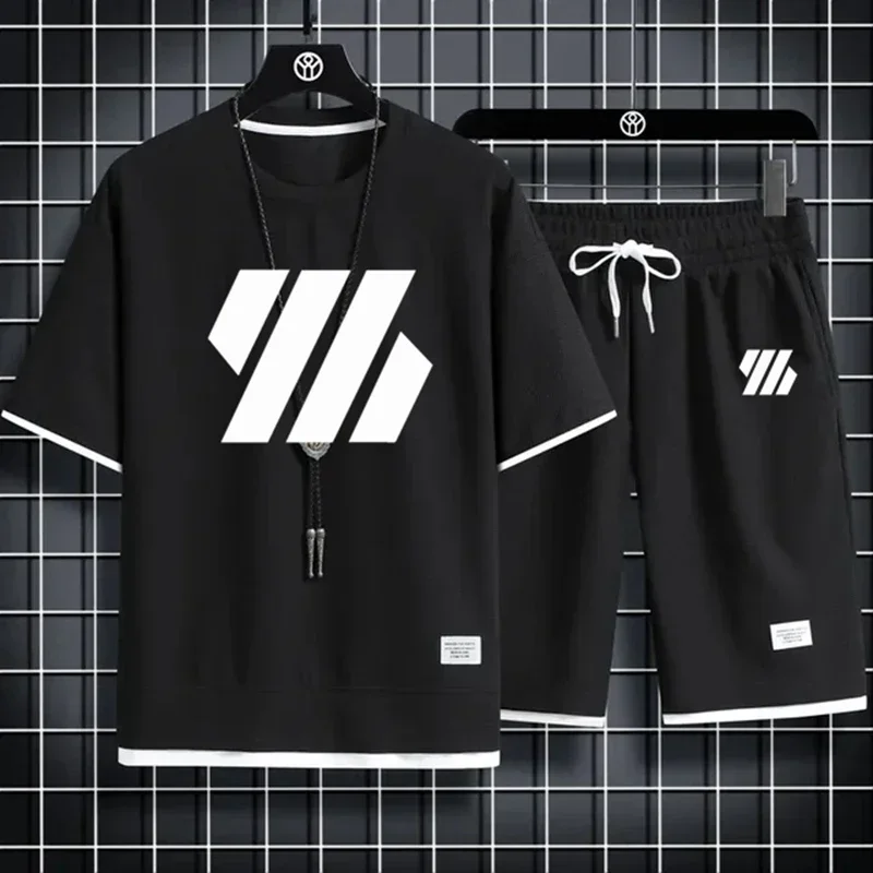 

Men's Large Size Quick-Drying T-Shirt And Shorts Set Summer Leisure Outdoor Sports Beach Comfortable Loose Daily Wear Fashion