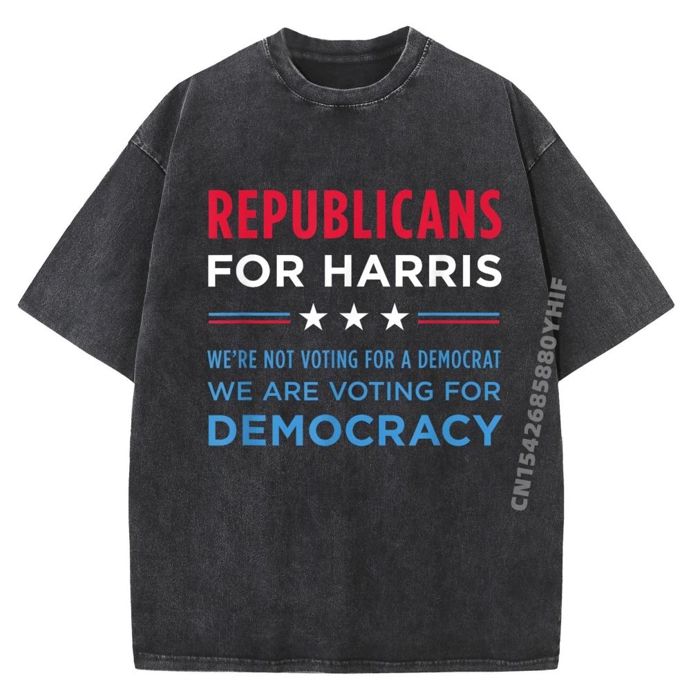 

Республиканы для Харриса Адам Кинзер с принтом на мужских топах и футболках, футболка с рисунком, потертые футболки для мужчин