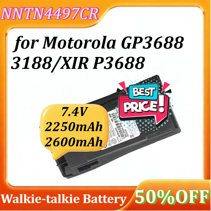 

New NNTN4497CR Walkie-talkie Battery for Motorola GP3688/3188/XIR P3688 Battery 7.4V 2250mAh 2600mAh