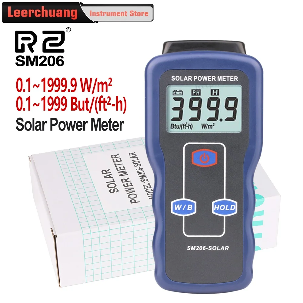 RZ Solar Power Meters Light Meter Mini Solar Lipo Charger Board Solar Radiation Tester SM206 Solar Power Tester Solar Wattmeter