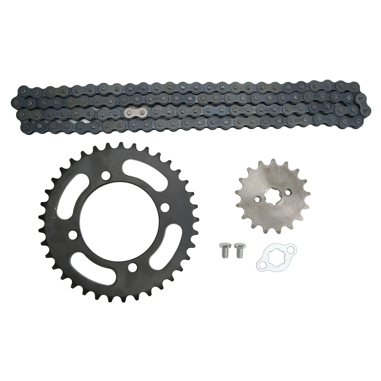 

420 Chain 155mm 37T Front 420 17T Rear Sprocket Universal for 50cc to 125cc Dirt Mini Bikes ATV Go Kart 420 Chain Sprocket Kit