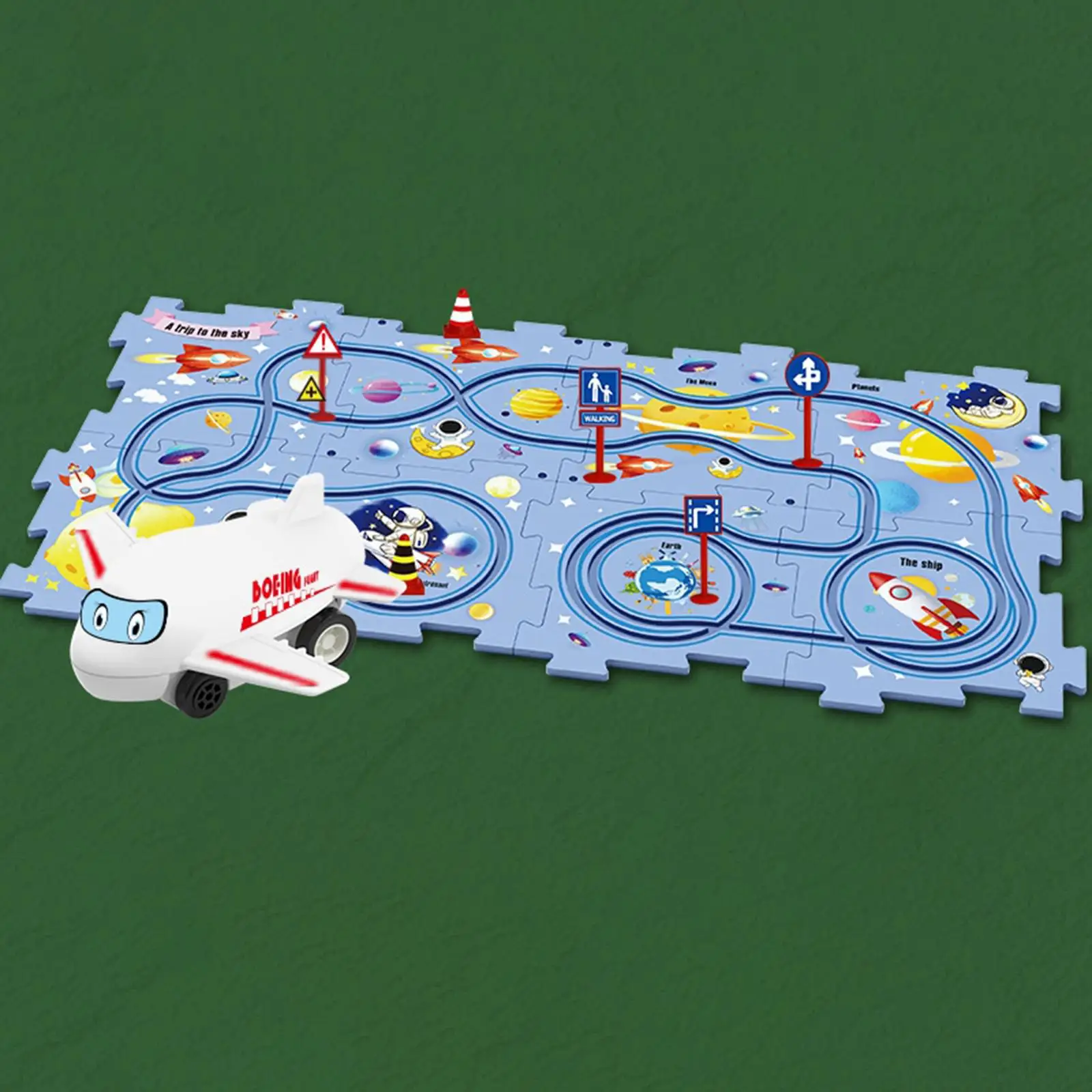 Slot Rail Race Car Track Toys Durable Cartoon Board Game for 4 Year Old Children Basic Skills Development