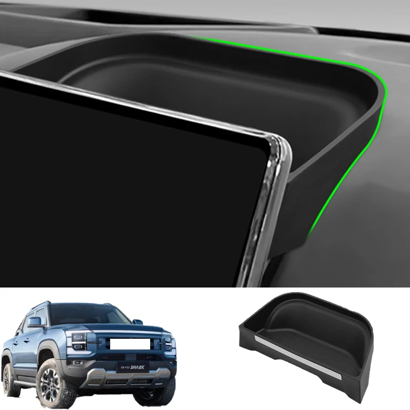 

Силиконовый ящик для хранения за экраном для BYD Shark 6, противоскользящий лоток с центральным управлением, черный органайзер для аксессуаров Shark 6, аксессуары