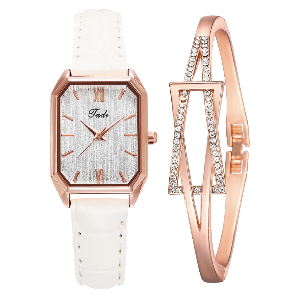 2022 neue Uhren Frauen Platz Rose Gold Handgelenk Uhren Lederband Mode Marke Uhren Weibliche Damen Quarz Uhr Reloj Mujer