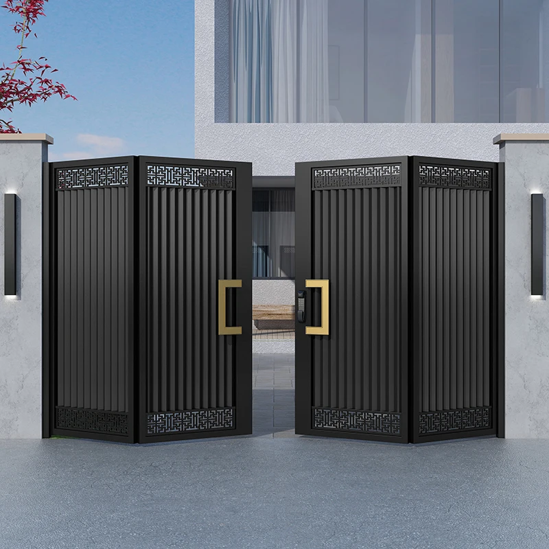 

Aluminum alloy door Villa Courtyard gate Electric folding door Garage door head Outdoor rural iron gate Walled garden gate