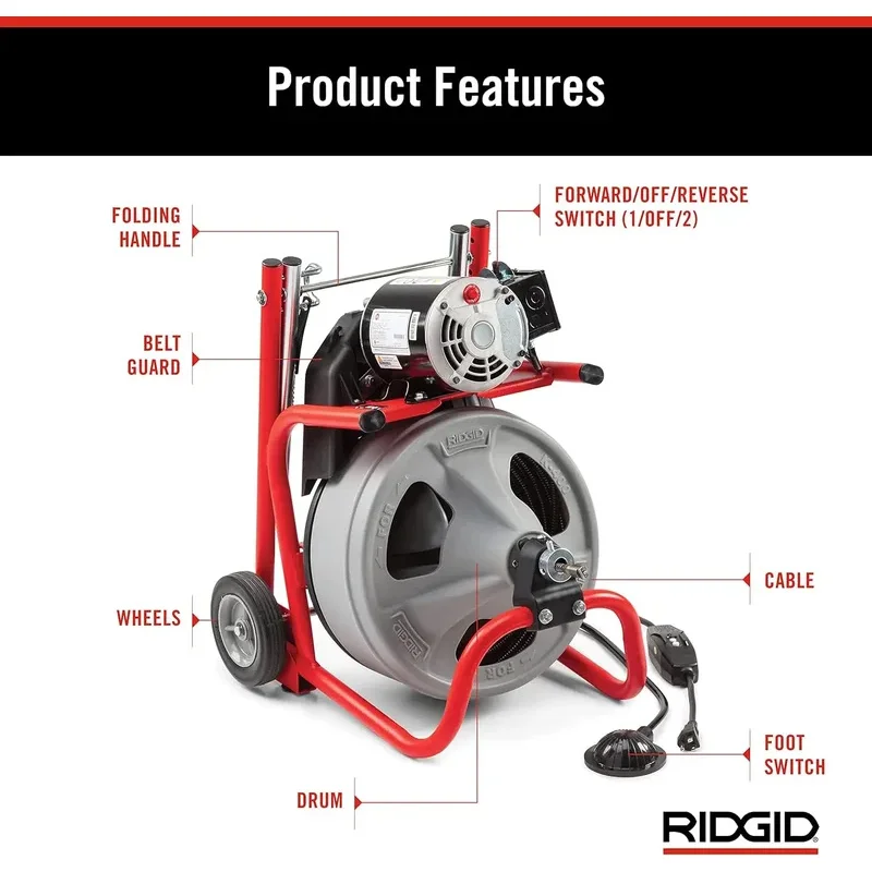 RIDGID 52363 Model K-400 Drain Cleaning 120-Volt Drum Kit With C-32IW 3/8