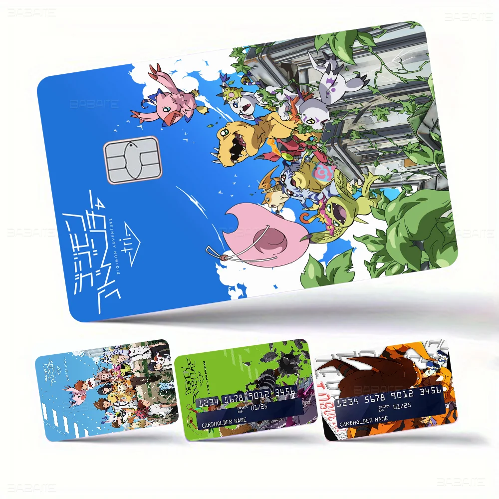 Japanese Funny A-Adventure Anime D-Digimon Anmie Sticker Film Skin Cover For Credit Card Debit Bank Card Front