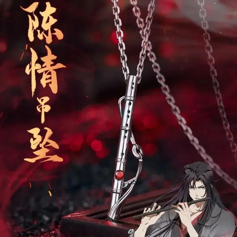 Anime Grandmaster of Demonic Cultivation WeiWuXian LanWangJi Cosplay Necklace Cartoon Flute Pendant Ornament Accessory Xmas Gift