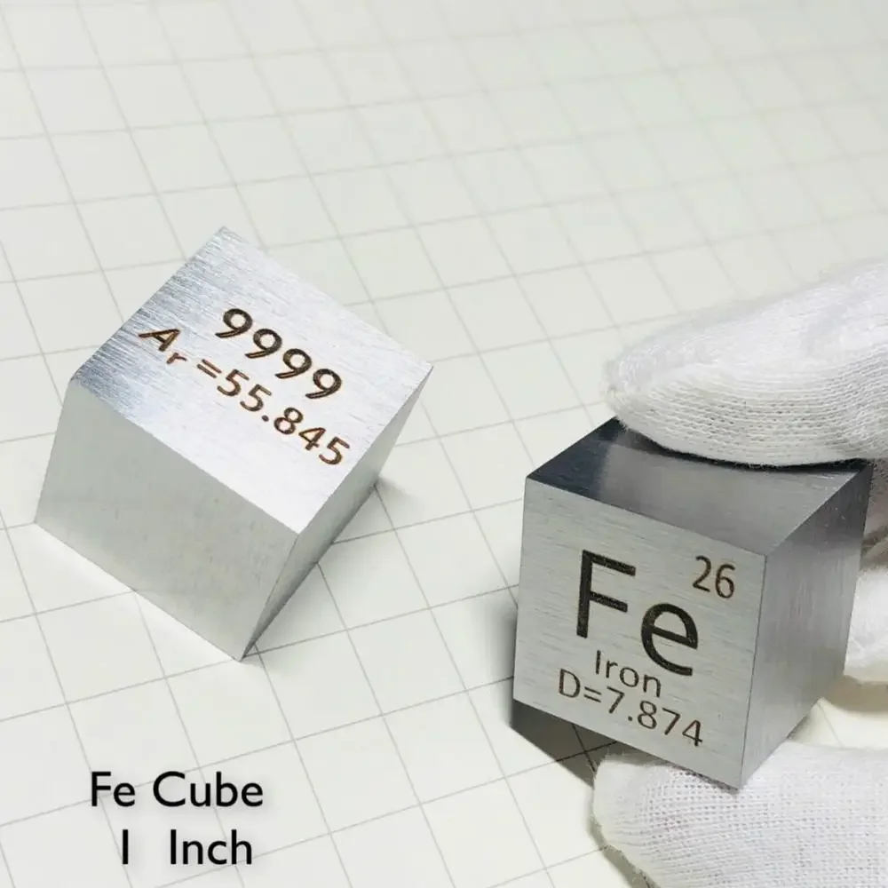 

Iron Ferrum Metal Cube Fe ≥ 99.99% Element Collection Length 1 inch 2.54cm