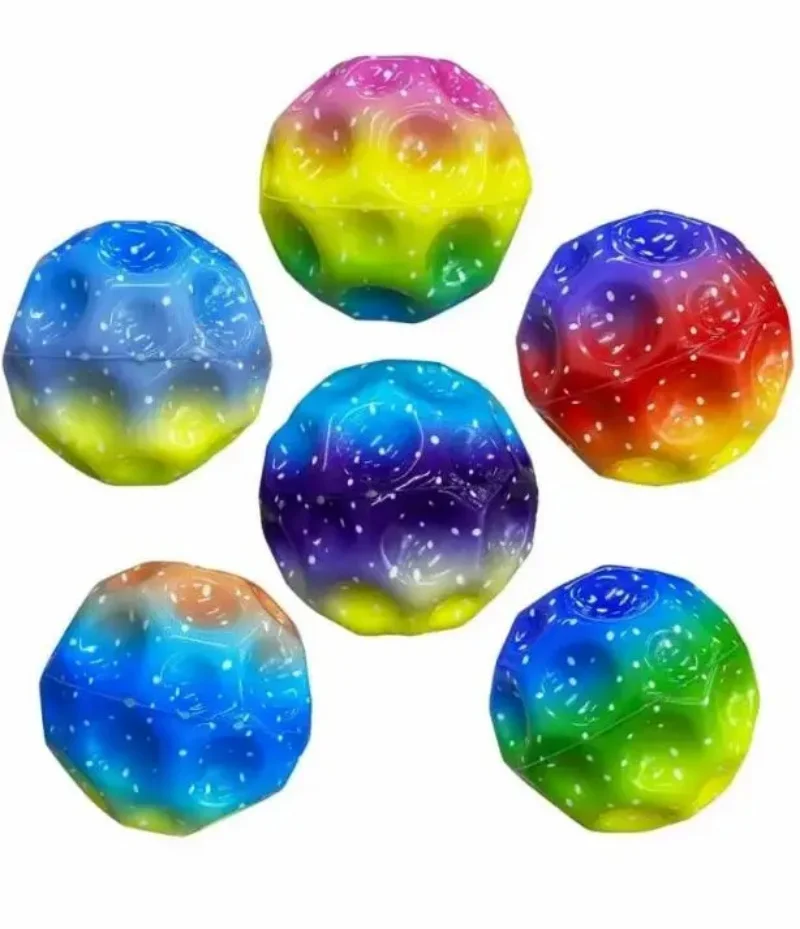 Glowing Extreme High Bouncing Ball With LED Light Space Ball Children Outdoor Toys  Fidget Toys Stress Relief Hole Ball