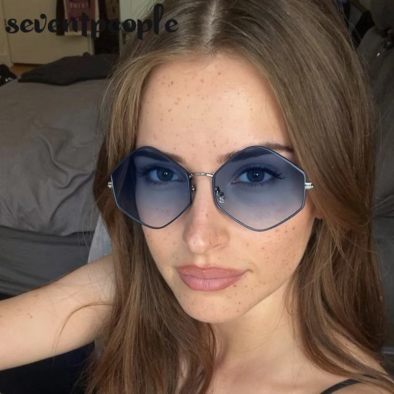 Vintage Steampunk Polygon Sunglasses Women 2025 Luxury Brand Classic Hexagon Sun Glasses Trendy Driving Shades For Ladies UV400 image 6
