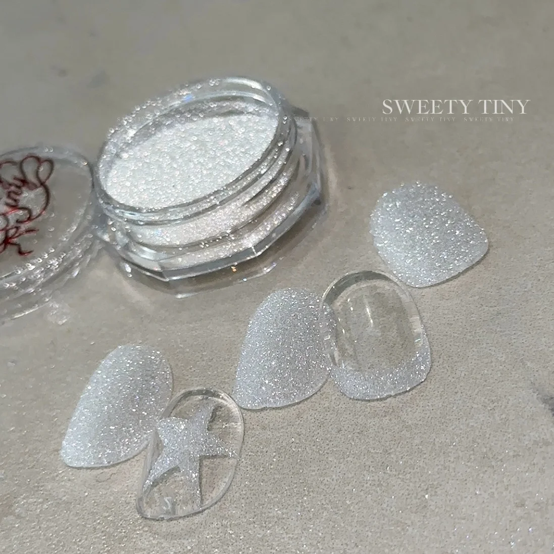 1.5/5g タイニー ドリーミー ダイヤモンド ネイルシュガーパウダー シャイニーホワイト ポラライズド ネイルクローム サンドシュガーパウダー ファイングリッター ネイルピグメントダスト