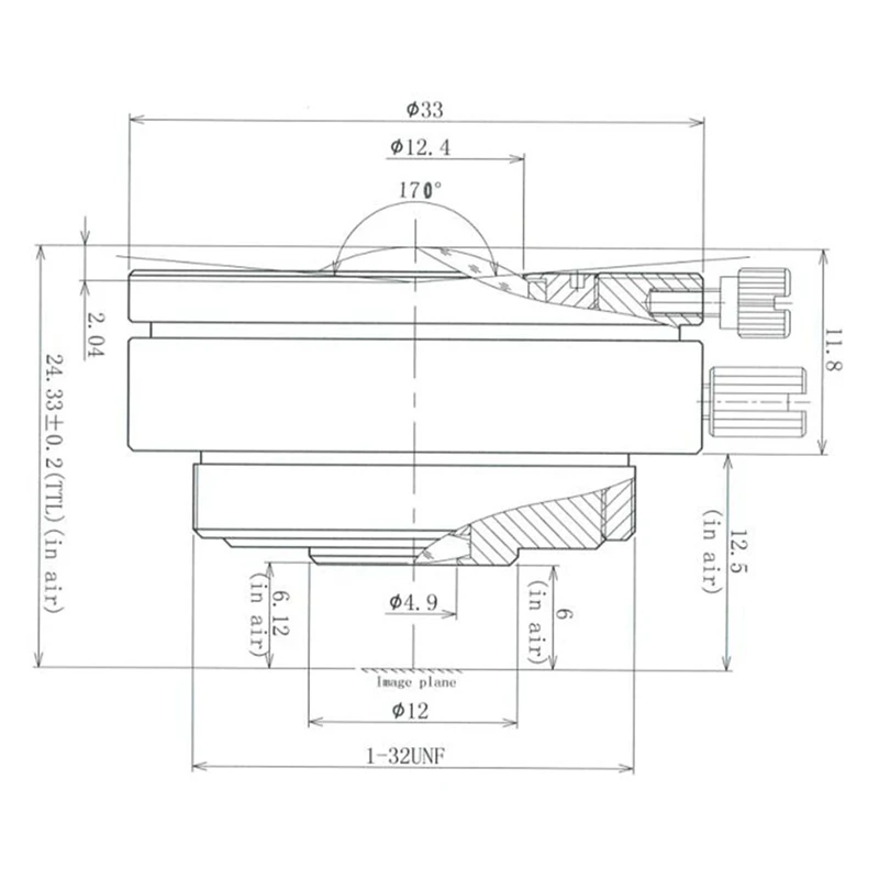 1 PCS 2.1Mm Wide Angle CS Mount Fixed CCTV Lens Black Plastic For 1/3 Sensor Size Camera