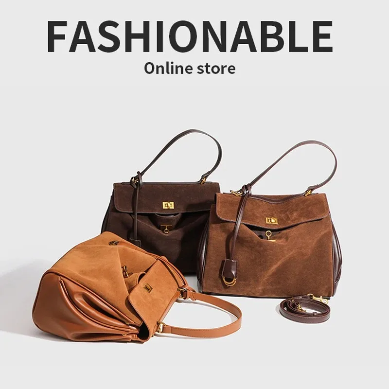 

New Model - Fashionable Trend - Matte Leather Cowhide Tote Bag - Versatile Business Carry-On Bag - Genuine Leather Crossbody Bag