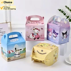 Sanrio Anime Childrens Birthday Party Gift Box Kuromi Cartoon Print Pattern Cinnamoro Candy Box My Melody Snack Bag Gift Bag