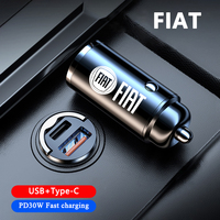 Car Mini Stealth Charger USB Type-C Fast Charging Adapter Accessories For FIAT 500 Ducato Panda Grande Punto Tipo Abarth Pulse