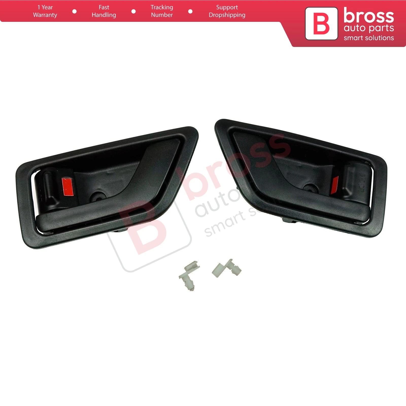 

For Hyundai Getz TB Click BDP1107 Car Inner Interior Door Handle Opener Plastic Black Left Right Set 82610-1C000 82620-1C000