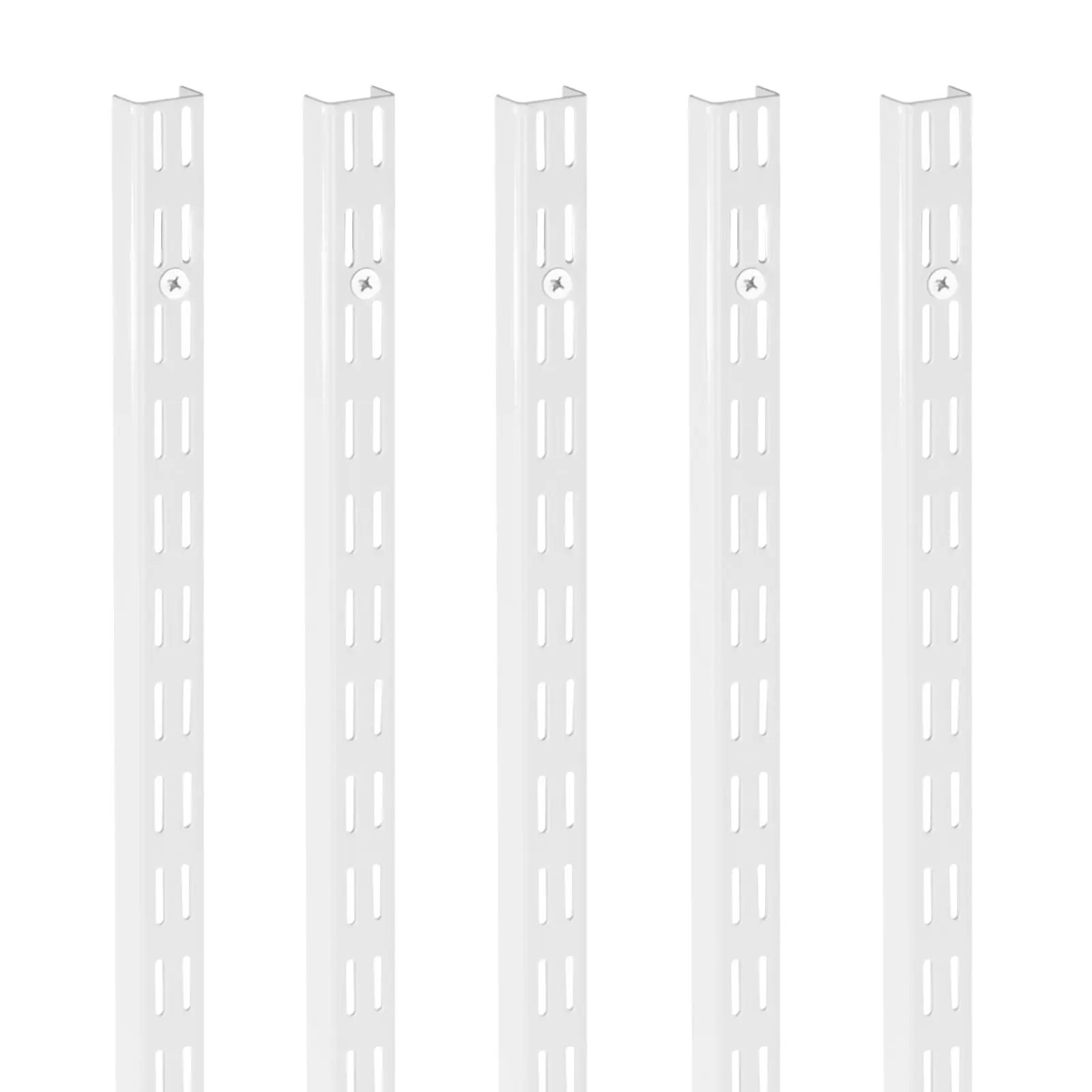 

Настенная система полок Shelf Pilaster, 60 дюймов, 5 штук в комплекте, двухрельсовая вертикальная система для полок, усиленная система опор, двойные направляющие для полок, 25