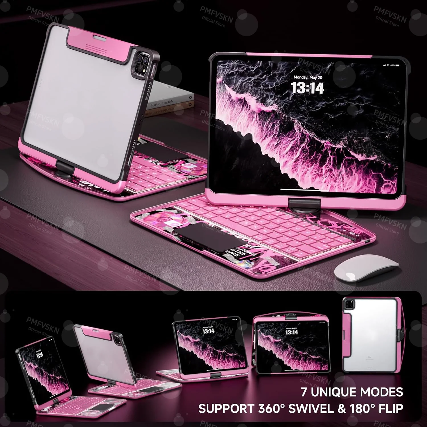 Wireless Bluetooth Rotatable Magic Keyboard For iPad Air 11 13 6th Air 5 4 iPad 11 A16 10th Case For iPad Pro 11 13 M4 Pro 12.9