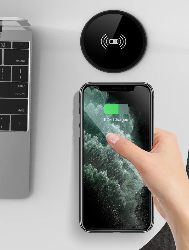 Quick Wireless Desktop Embedded Charger For iPhone 17 16 15 14 13 12 Samsung Huawei Xiaomi Oppo Phone Fast Inductive Charging