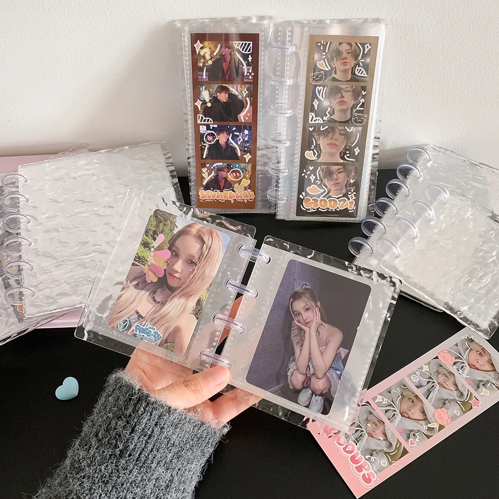 INS Fashion Korean Wave Pattern PVC Life 4-Grid Photo Loose Leaf Card Holder Cute Girl Idol Photo Storage 3-inch Card Album Gift