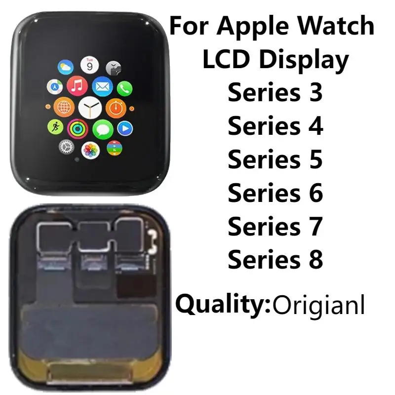 AMOLED For Apple Watch Series 3 4 5 6 7 8 38/42/40/44/41/45mm LCD Display Touch Screen Digitizer Assembly Replacement Repair