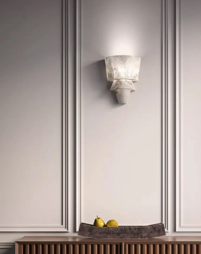 Italian Art Real Marble Wall Light G4 Bulb Home Sconce