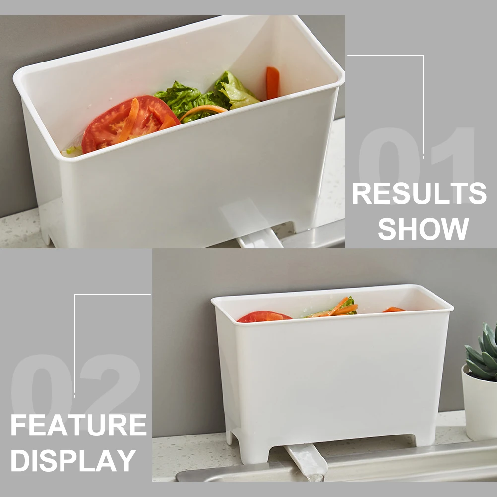 

2pcs Drain Trash Can Kitchen Garbage Pp Material Odorless Household Storage Bin For Fruit Vegetable Waste Garbage Box Container