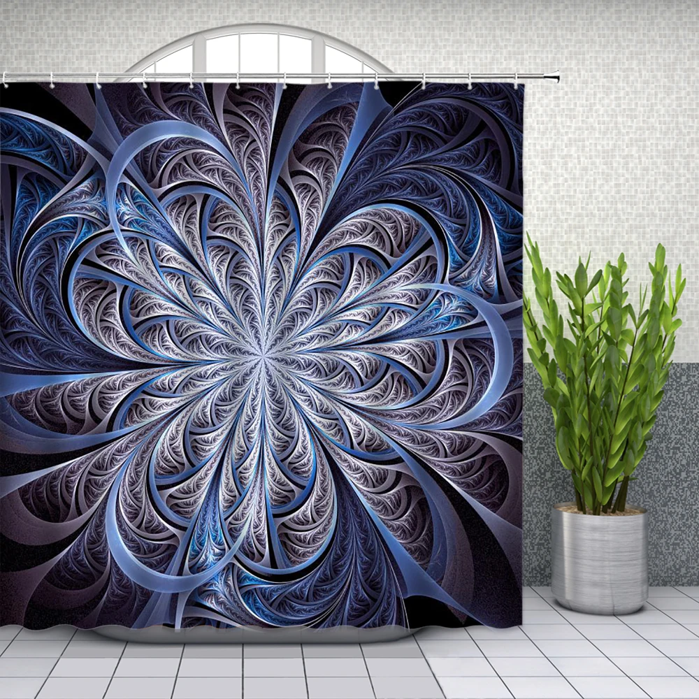 

Dreamy Fractal Flowers Shower Curtain Computer Art Featuring Surreal Imagination Creative Bathroom Decor Waterproof With Hooks