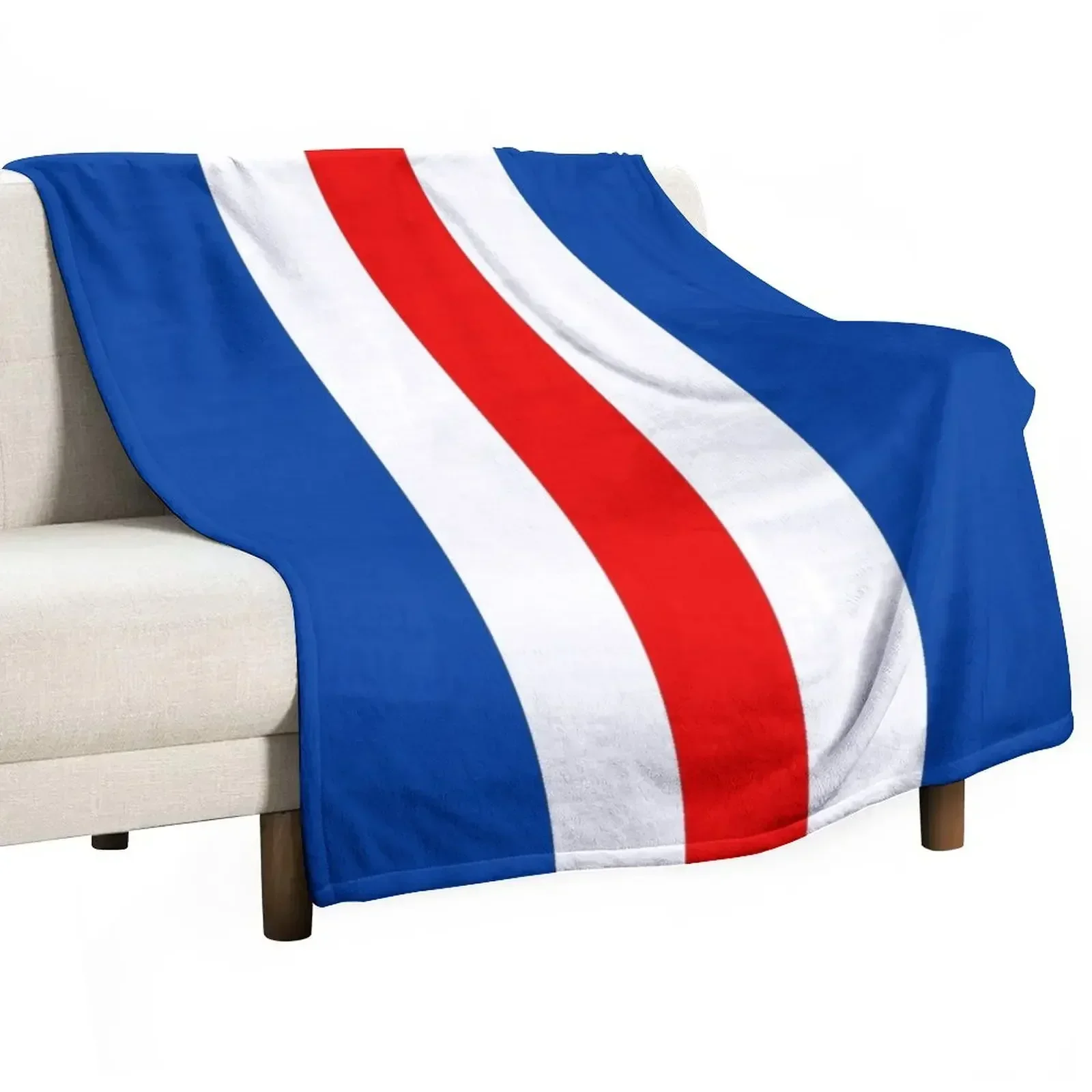 

Retro Rangers Vertical Bar Stripes Blue, White, Red Throw Blanket Stuffeds Winter beds Decoratives Blankets