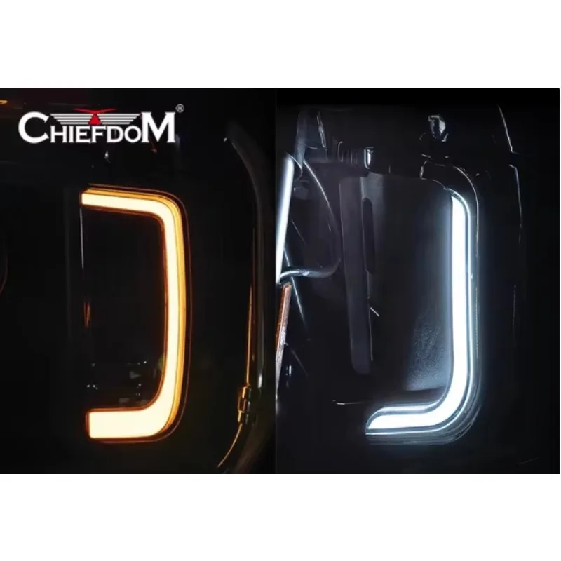 Suitable For Harley Glide Modified L-Shaped Leg Guard Light Leg Bag LED Driving Turn Signal Decorative Light