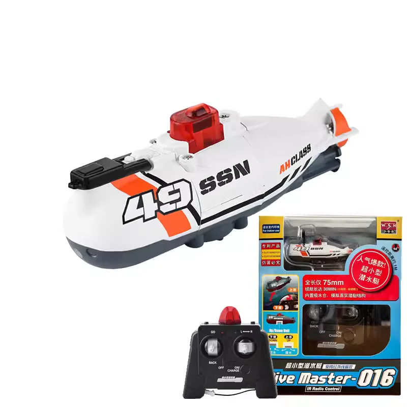 2.9inch Mini Rc Boat Submarine AGM Remote Control Boat Waterproof Diving Toy Simulation Model Gift for Kids Boys Child