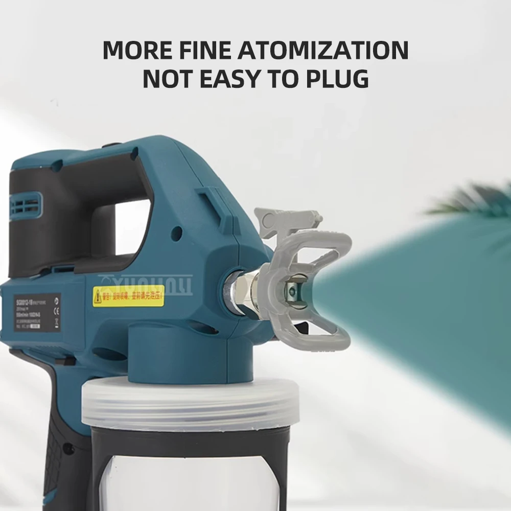 1000ML Electric Spray Gun Lithium Electric Rechargeable Cordless High Pressure Airless Sprayer Paint Tool